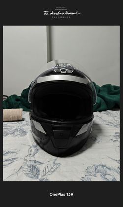 Grey And Black Motorcycle Helmet