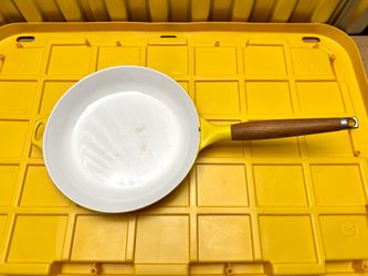 Vintage Copco Michael Lax Yellow Enameled Cast Iron Skillet / Frying Pan - Denmark