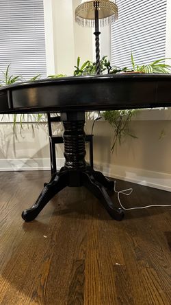 Pier One Black  Wood Pedestal Table