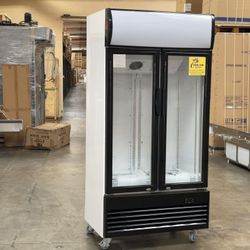 NSF 36 in two glass door upright refrigerator CLG-400BF