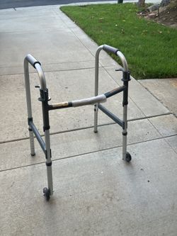 Adjustable Folding Walker with Wheels