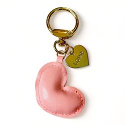 Heart Bag Charm Purse Pink Gold Tassel Keychain Car Mirror Decor 