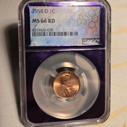 1958-D MS66 RD Wheat Cent 