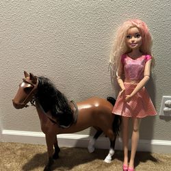 Large Horse & Barbie Doll Bundle