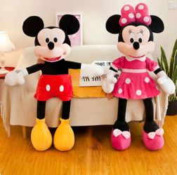 Giant 56” Mickey And Minnie Mouse Plush