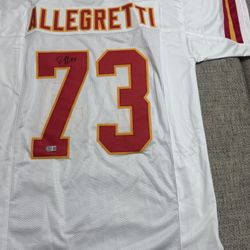 Nick Allegretti Signed Autograph Custom Jersey - Beckett Coa - Kansas City Chiefs