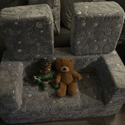 Grey Animal Printed Toddler Couch 