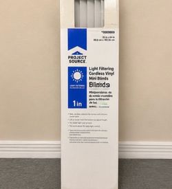 New 35” x 64” Cordless White Mini Blinds