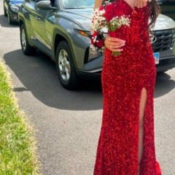 Red Sequence Dress