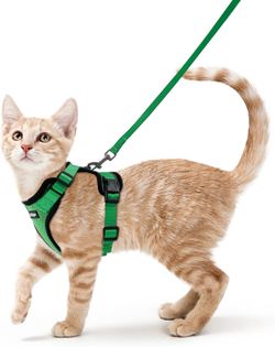 Escape Proof Cat Harness and Leash Set, Xs, Grass Green | 4 Adjustable Points
