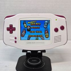 Game Boy Advance GBA White/Burgundy IPS Screen Modded Console