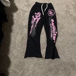 Hellstar Black and Pink Sweatpants Studio Racers Size Small