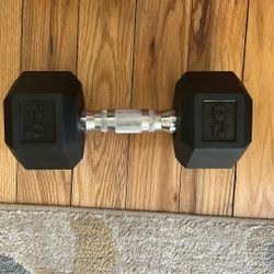 20 lb Hex Dumbbell – Rubber Coated