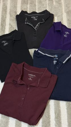 Lot of 5 Women's Polo Shirts Sizes L & PL