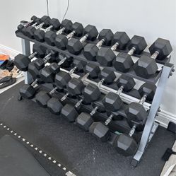 Full Set Of Weights And Rack 