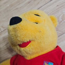 Winnie the Pooh Plush 13" Stuffed Animal Bear w/ Honey Pot Disney 1994 / *FLAWS