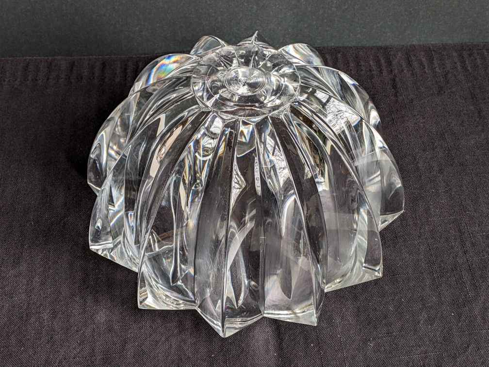 Vtg Post Modern Clear Acrylic Lucite Faceted Tiara Bowl by Judith Kruger