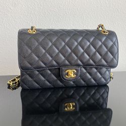 Chanel Black/Gold CC Caviar Flap Bag