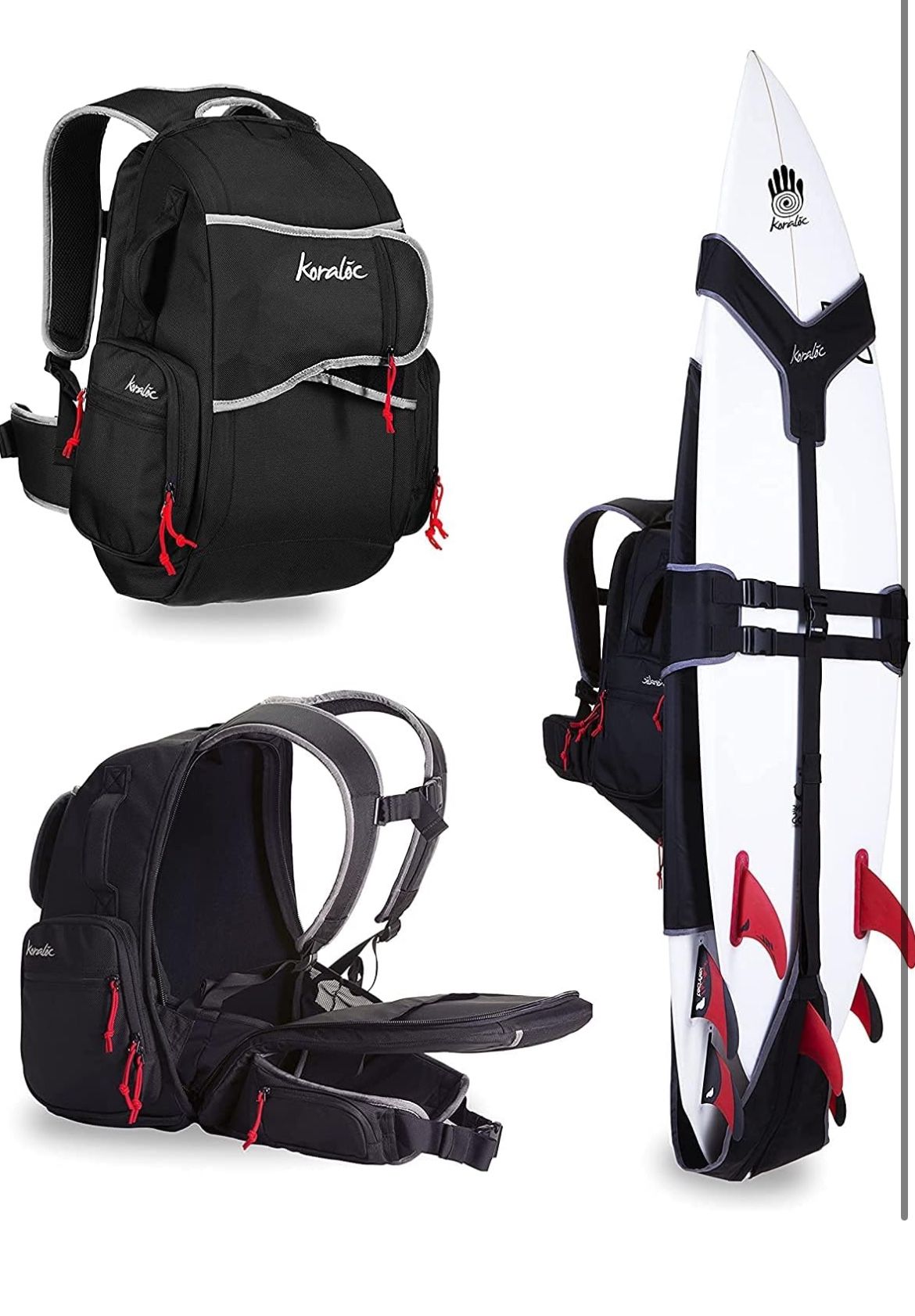 Koraloc surf backpack with changing mat