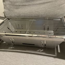 Stainless Steel Portable Charcoal Grill – Compact Folding BBQ for Camping, Travel, and Backyard Cooking