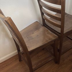 2 Wooden Dining Table Chairs 