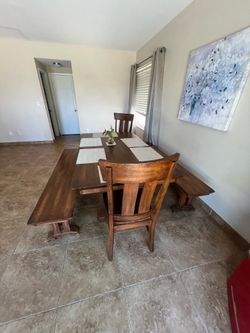Wood dining room table