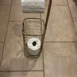 Gold Toilet Paper Holder Holds 3 Plus One