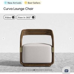 2 Curva Lounge Host Chair - off-white &  Walnut wood 