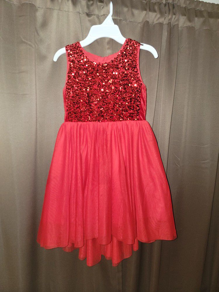 Beautiful Red Sequins Tulle Dress Girls Size 7/8