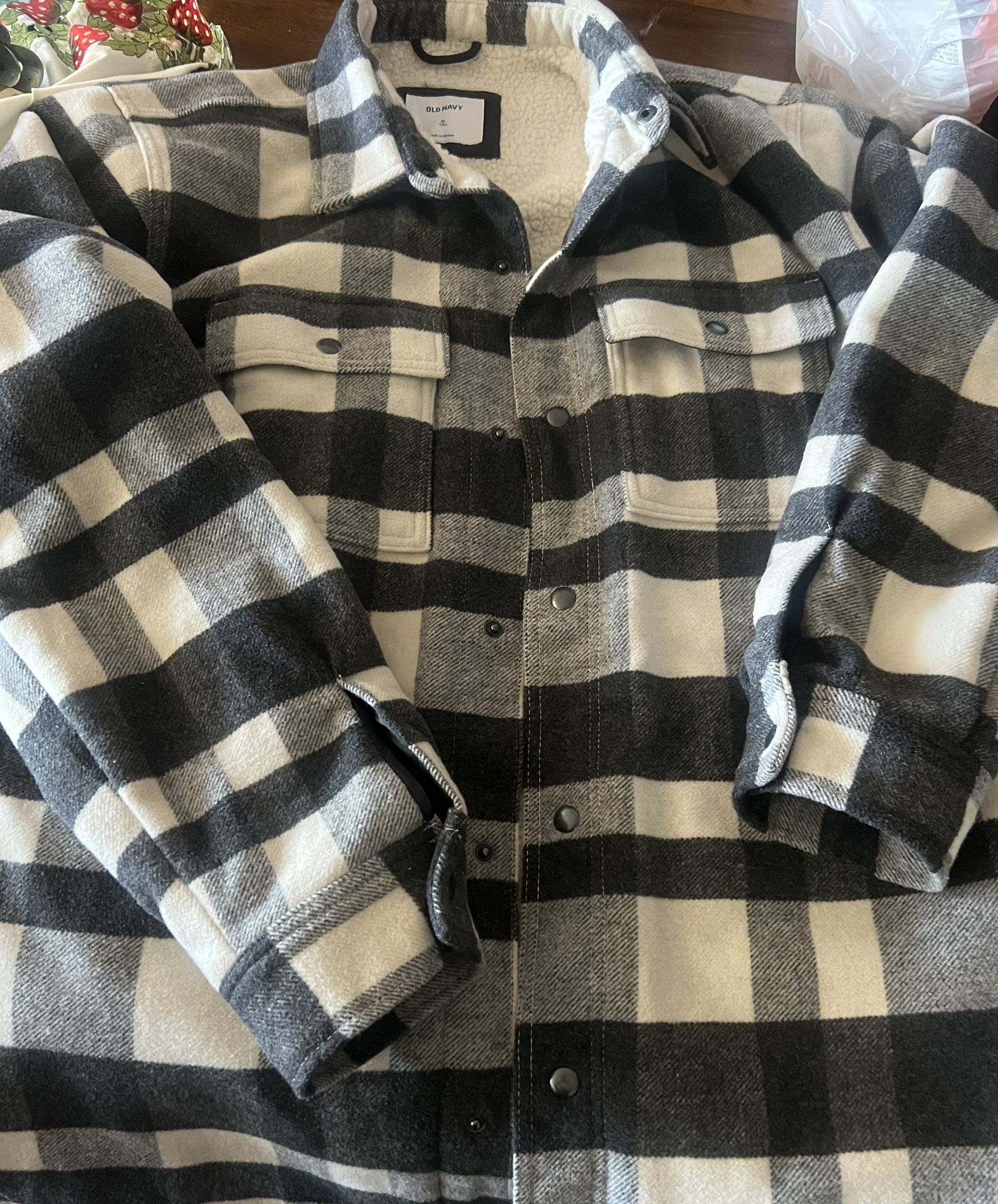 Mens XL Plaid Sherpa Jacket