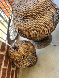 storage baskets.