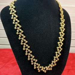 VTG Camrose & Kross JBK Jacqueline Kennedy Gold Tone Crystal Necklace Collar 15"