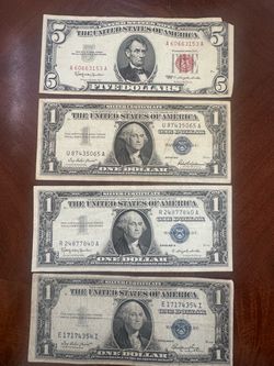 Vintage US Currency Lot – Red Seal & Silver Certificates