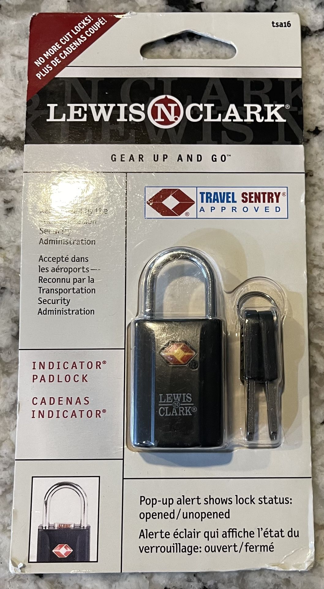 Padlock - Lewis N. Clark TSA16 Indicator Black Padlock