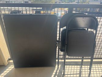 Walmart long flat foldable table with two chairs cushion seat