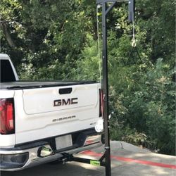 HME Truck Hitch Game Hoist Complete Kit with Winch and Gambrel, 400 lb Capacity - Hunting Game Skinning and Cleaning Accessory with 360-Degree Swivel 