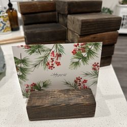 Rustic Wood Photo And Card Holder 