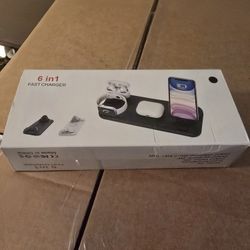 6-in-1 Fast Wireless Charger Dock – New in Box! 
