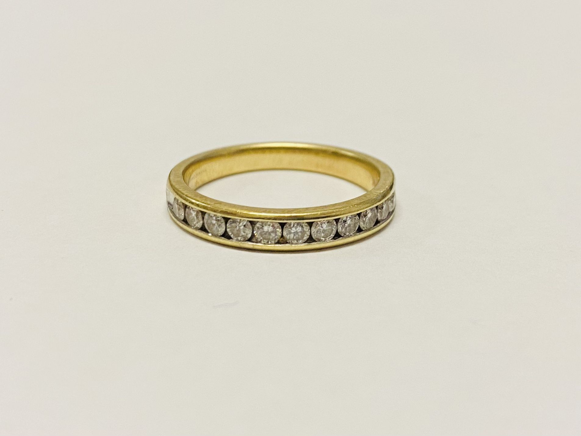14K Yellow Gold Round Cut 1/2 Carat Diamond Band Hallmarked IKS