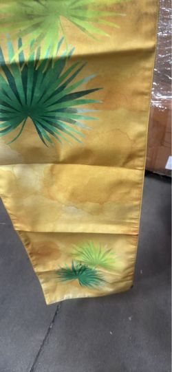 Brand New Yellow Tropical Palm Leaf Table Runner – 14” × 70”