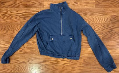 Forever 21 Stylus Mock Neck Long Sleeve Half-Zip Sweatshirt