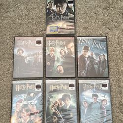 Lot Of 7 Harry Potter DVD Movie Series (2001-2011 Warner Bros)