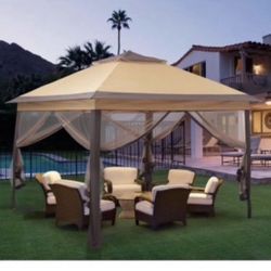 On Sale!! 11x11 ft Gazebo Tent with Mosquito Netting, Water Resistance. White Color