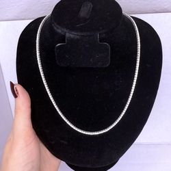 5.1ctw VVS-D Moissanite Tennis Necklace 3mm – 925 Silver, Rhodium Plated