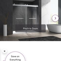 ds 13-72"x 76" double sliding door tempered glass 3/8 clear “brushed” $550 firm price Precio Firme