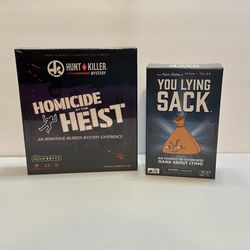 New Board Games Lying Sack & Homicide at the Heist $10 each