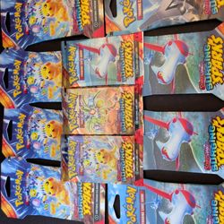 Pokemon Cards (8) Sleeved + (3) Regular TCG Scarlet And Violet Surging Sparks Bundle -$80 For The Bundle 