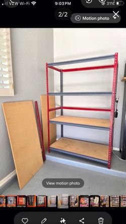Metal/wood 5 tier garage shelves
