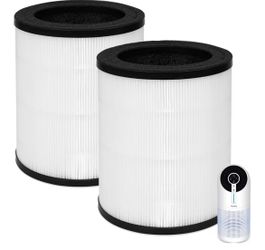 MOOKA Official Certified H13 True HEPA Air Filters Replacement Compatible with M02 Air Purifier, 4pk