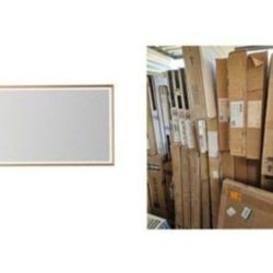 Vinnova 48-in W x 2.2-in H LED Lighted Black Rectangular Flat Bathroom Vanity Mirror Item